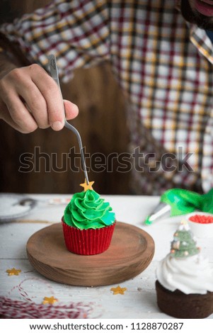 Similar – Image, Stock Photo Cupcake tree Dessert