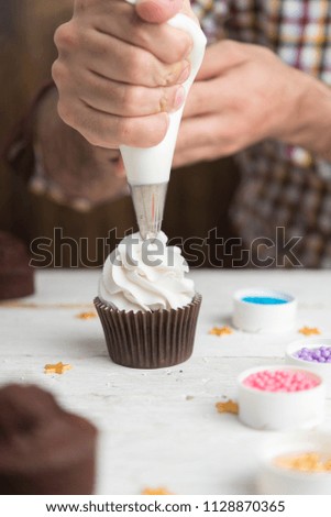 Similar – Foto Bild Herstellung von Muffins für die Weihnachtszeit