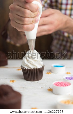 Similar – Foto Bild Herstellung von Muffins für die Weihnachtszeit