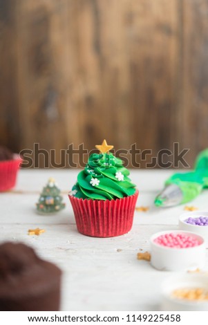 Similar – Image, Stock Photo cupcake christmas tree