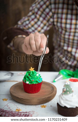 Similar – Image, Stock Photo Cupcake tree Dessert