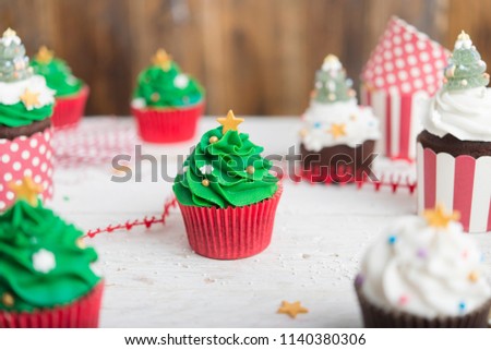 Similar – Image, Stock Photo cupcake christmas tree