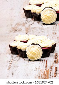 Cupcakes surrounded by rustic background