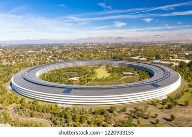 Cupertino, CA / USA - October 26, 2018: The New Apple Offices Located In Silicon Valley, South San Francisco Bay Area