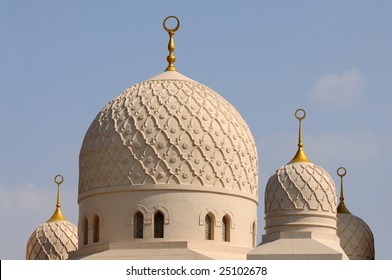 Cupolas Of The Jumeirah Mosque In Dubai