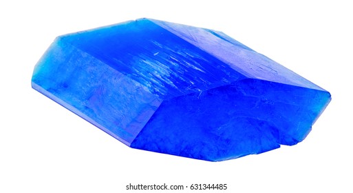 Cupric Sulfate Blue Mono-crystal Isolated On White Background