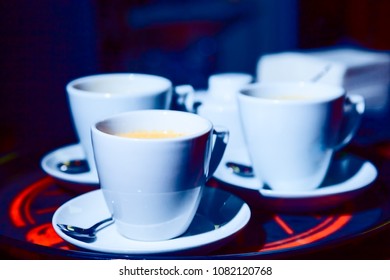 cups of coffee on table