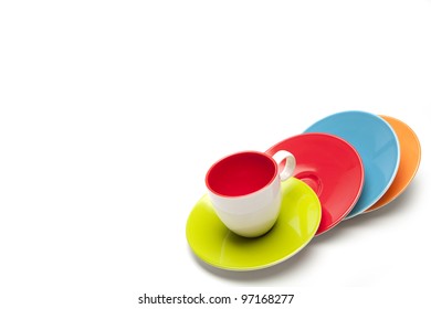 cups on white background