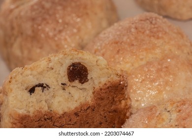 Curd Cake With Raisins. Macro Shot