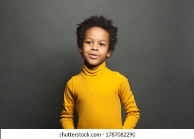 Curious black child boy ob black portrait - Shutterstock ID 1787082290