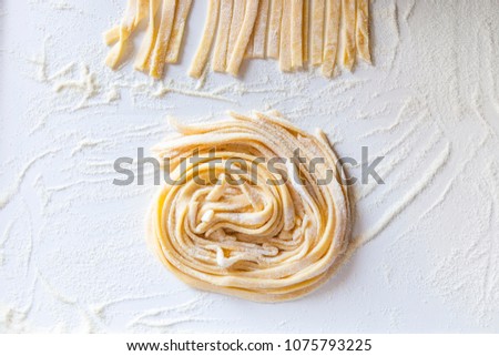 curl of homemade fresh pasta