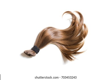 Curl of natural hair on a white background