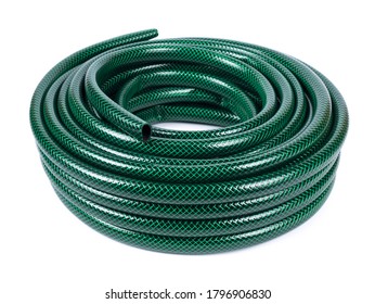 Curled Garden Hose Isolated On White