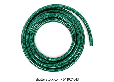 Curled Garden Hose Isolated On White