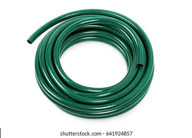 Curled Garden Hose Isolated On White