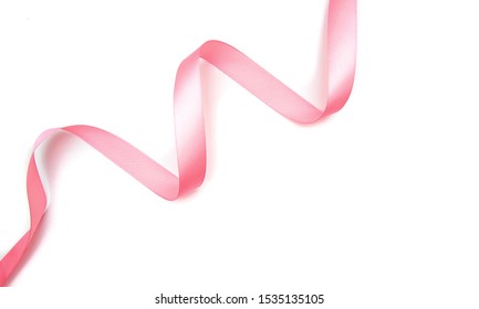 Curled Pink Ribbon Highlights Isolated On Stock Photo 1535135105 ...