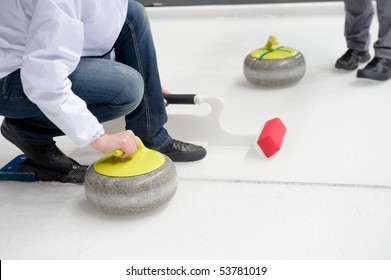 A curler starts launch a stone