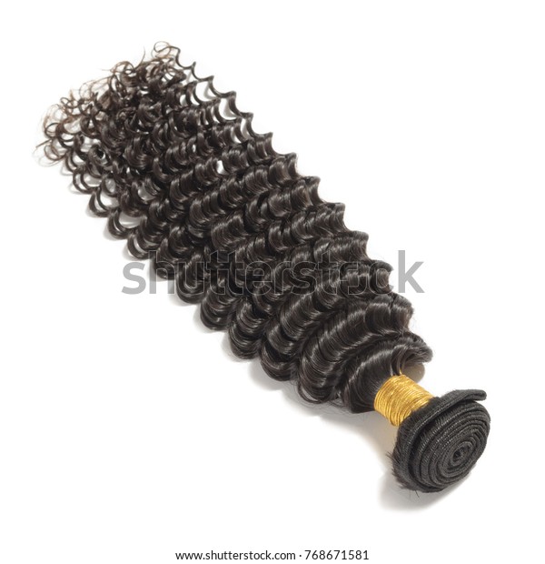 Curly Black Human Hair Weaves Extensions Stock Photo Edit Now