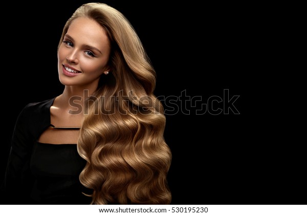 Curly Blonde Hair Beauty Model Girl Stock Photo Edit Now 530195230