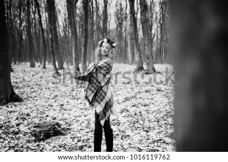 Similar – Image, Stock Photo Woman opening arms while enjoys nature in a tree forest.