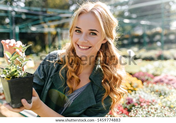 Curly Girl Blond Hair Very Beautiful Stock Photo Edit Now