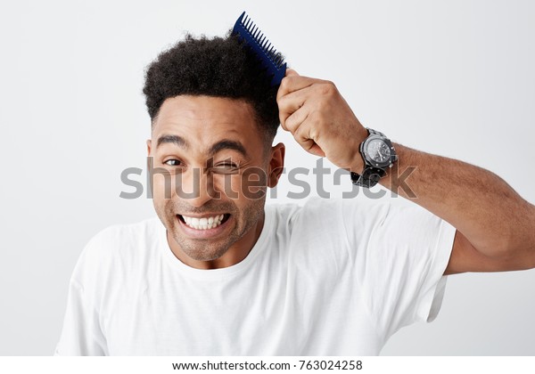 Curly Hair Problems Close Handsome Young Stock Photo Edit Now