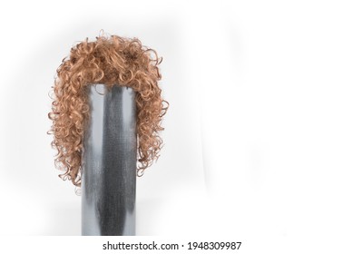 Curly Hair Wig On A White Background