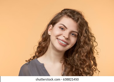 Curly Hair Woman With Brackets