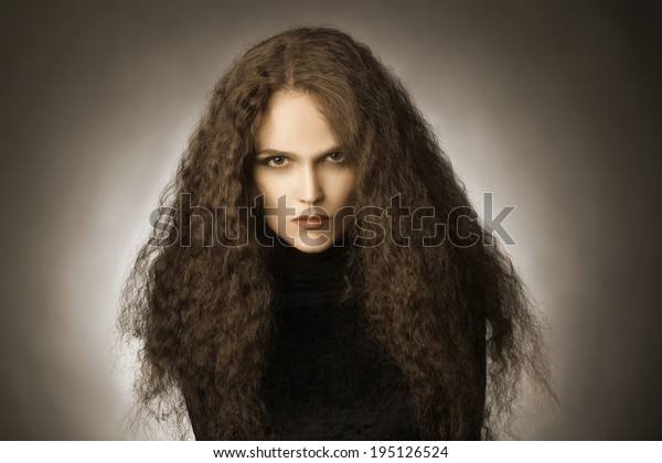 Curly Hair Woman Portrait Wavy Hairstyle Stock Photo Edit Now