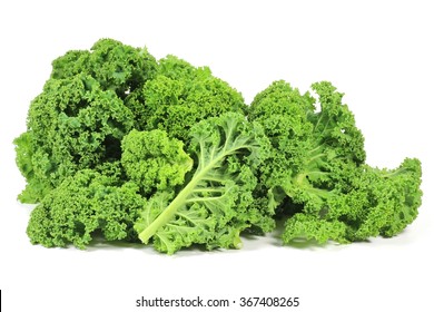 Curly Kale Isolated On White Background
