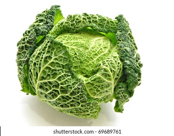 Curly Kale Isolated On White Background