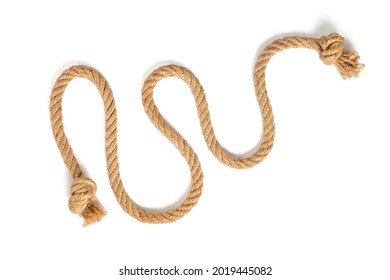 Curly Thick Rope Isolated With White Background Isolated