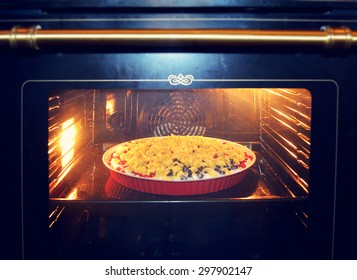 Currant Cake In The Oven.