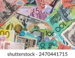 Currencies banknotes as finance background, exchange world money, investment concept