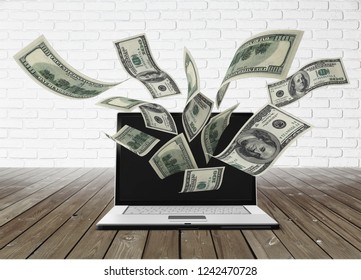 Currency Computer Electronic Banking Internet Laptop Stock Photo ...