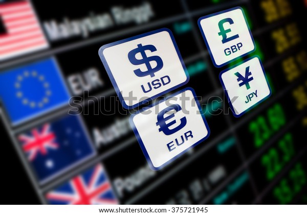 Currency Icons Signs Exchange Rate On Stock Photo (Edit Now) 375721945