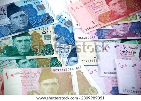 Currency notes in Pakistani Rupees