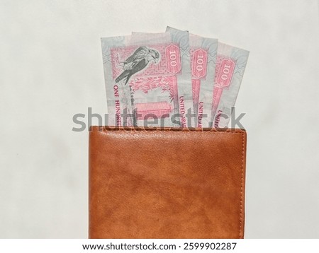 Currency Notes, Uae Emirates Currency 100aed, Dirhams, Closeup Of Uae Hundred Dirhams Currency Notes, Paper Money 100 Aed Dirhams.
Dirhams Banknotes, Uae Emirati Paper Currencies Notes 100 Dirham
