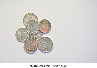 Currency Rupiah Coins, Legal Tender In Indonesia.

