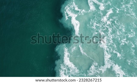Current lines in the sea from above