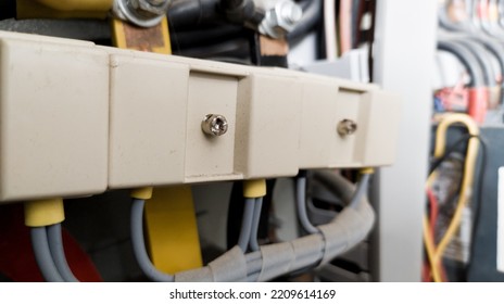 Current Transformer And Cooper Three Phase Power In Circuit Panel.