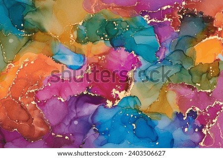 Currents of translucent hues, snaking metallic swirls, and foamy sprays of color shape the landscape of these free-flowing textures. Natural luxury abstract fluid art painting in liquid ink technique