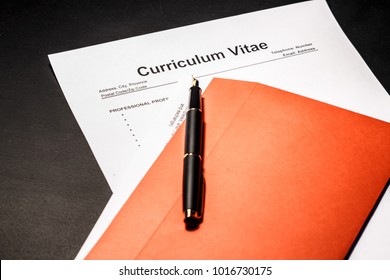 Curriculum vitae cv as concept for job search. A photograph can illustrate an article on how to properly fill out a resume when hiring.