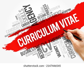 Curriculum Vitae CV - Word Cloud Collage, Business Concept Background