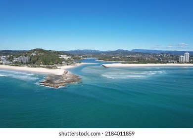 Currumbin Rock Beach - Gold Coast - Queensland  - Australia - Aerial 