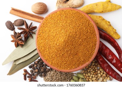 Curry Masala Powder with ingredients, this is a common spice ,curry powder  in Indian kitchen - Shutterstock ID 1760360837