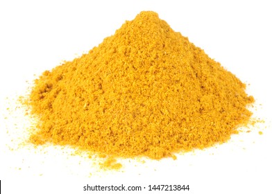 Curry Powder In Closeup On White Background