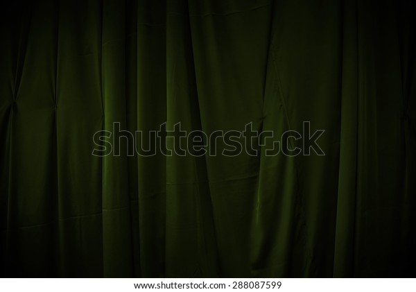 Curtain Drapes Dark Green Background Stock Photo Edit Now 288087599
