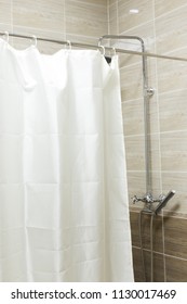 A Curtain. Shower Or Bath