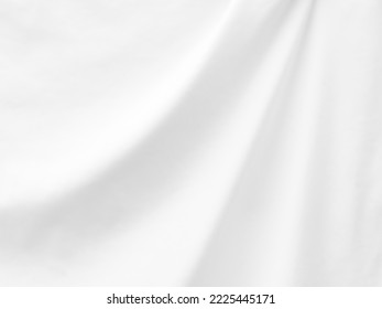 Curtain white wave and soft shadow. frabic shapes curve designs. abstract backround on isolated. 
